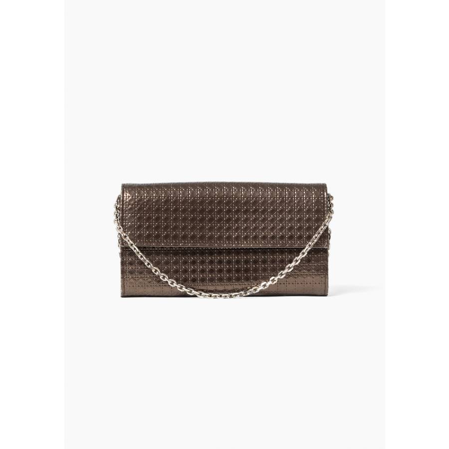 Pochette en cuir vernis marron