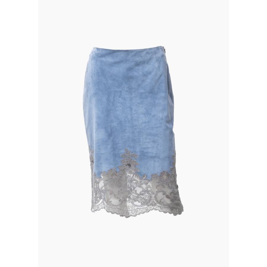 Jupe en suède bleu