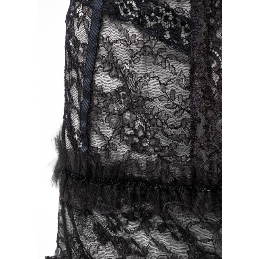 Mini-jupe en dentelle noire
