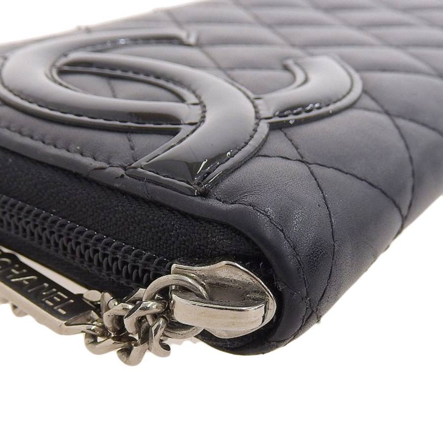 Portefeuille Cambon en cuir noir