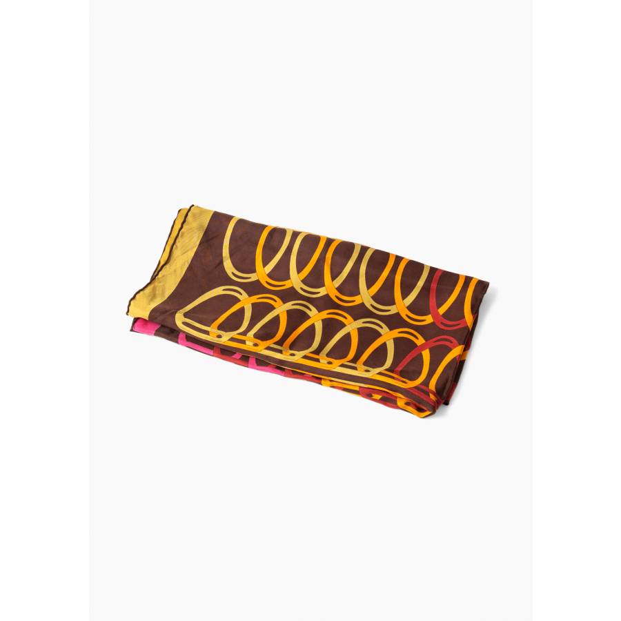 Carré Gucci en twill de soie marron