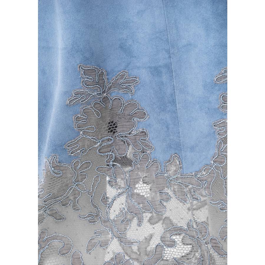 Jupe en suède bleu