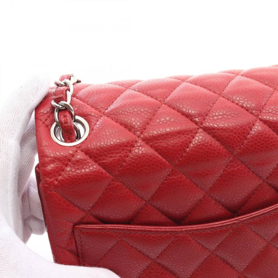 Timeless Single Flap en cuir rouge