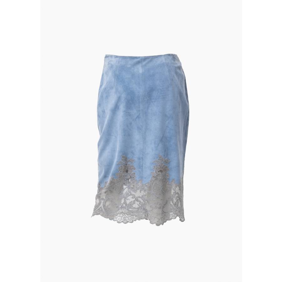 Jupe en suède bleu
