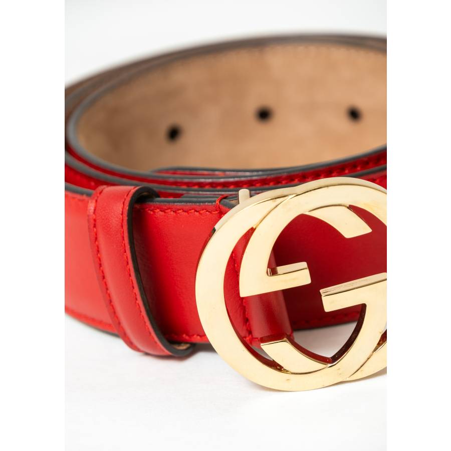 Ceinture en cuir rouge