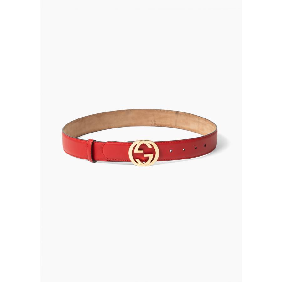 Ceinture en cuir rouge