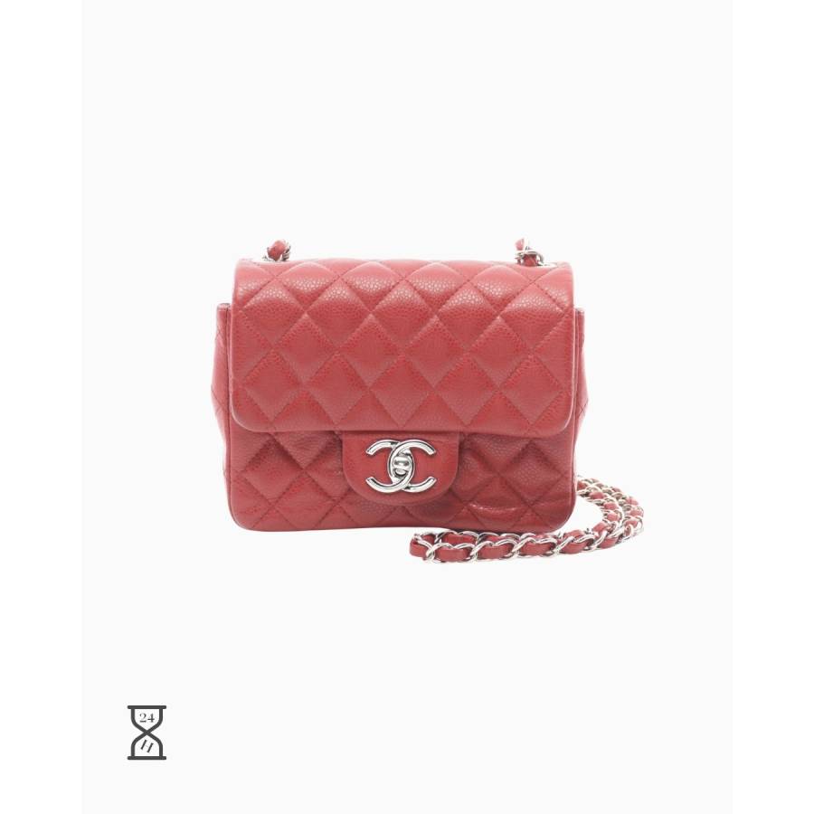 Timeless Single Flap en cuir rouge