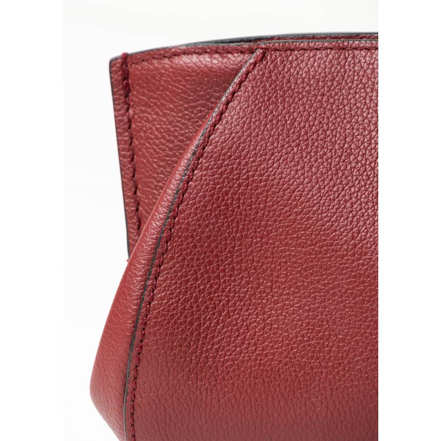 Pochette en cuir bordeaux