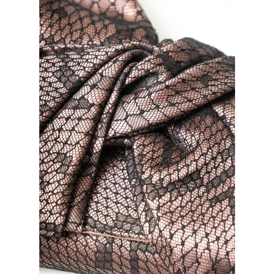 Satin and lace clutch bag