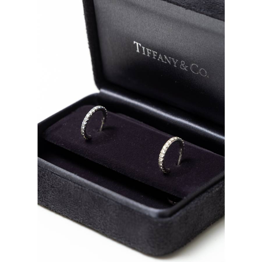 Créoles Metro en or blanc