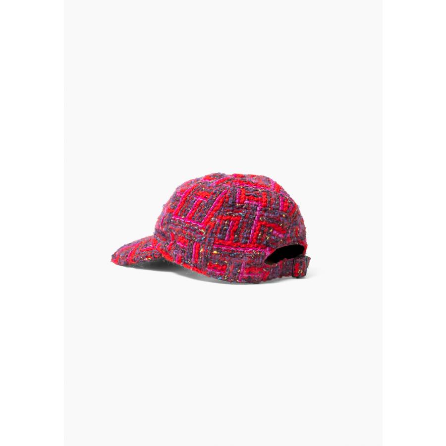 Casquette SL en tweed de laine à carreaux rouge