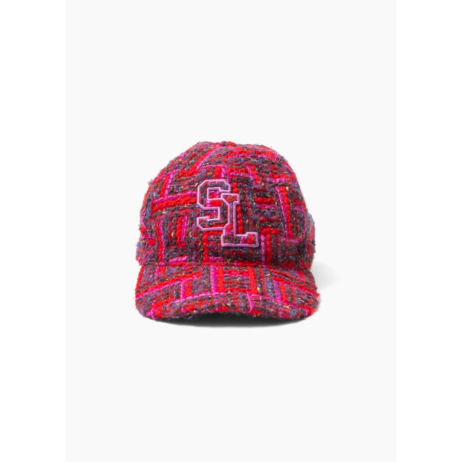 Casquette SL en tweed de laine à carreaux rouge