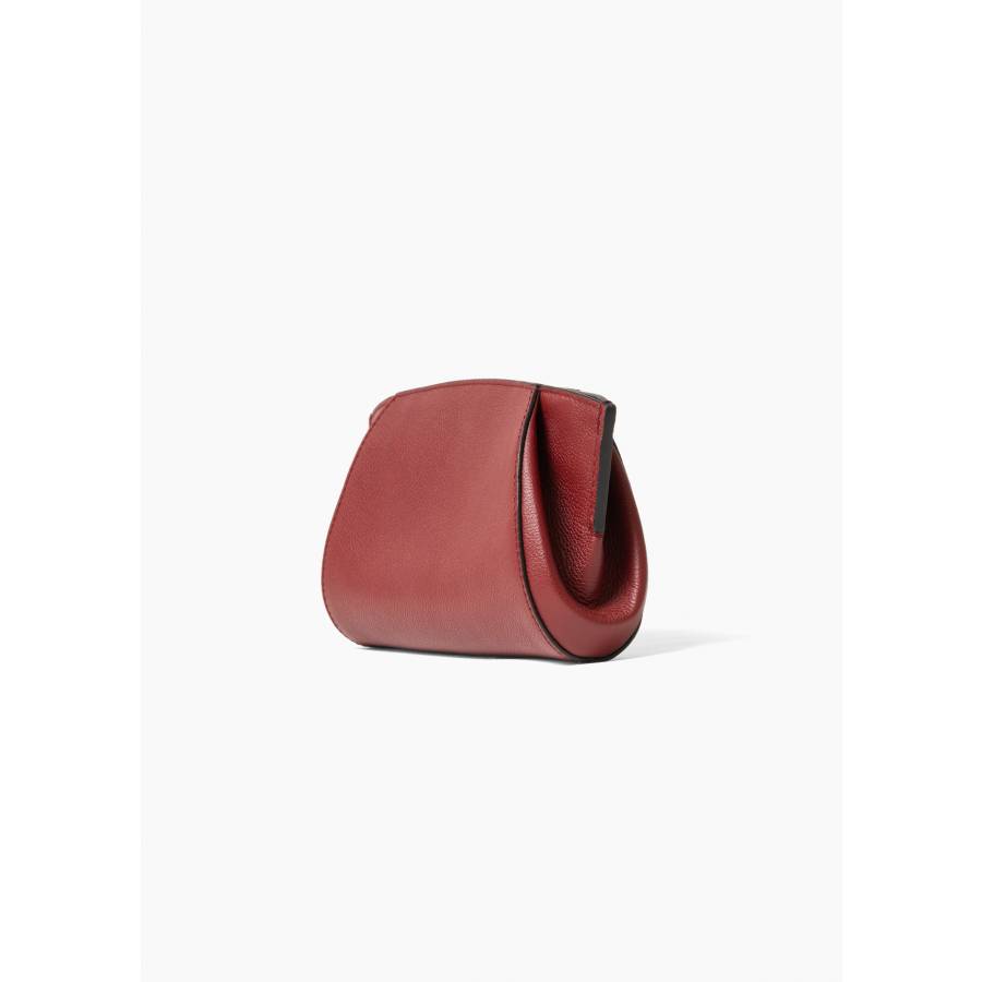 Pochette en cuir bordeaux