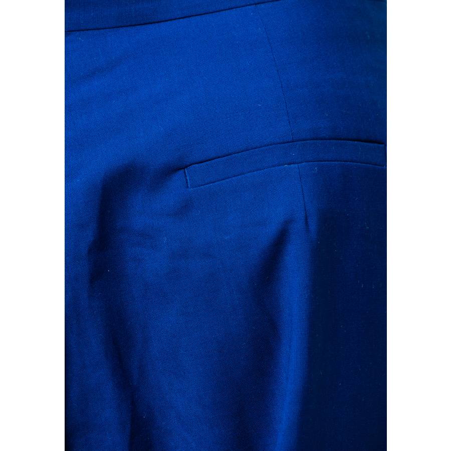 Pantalon en laine vierge bleue
