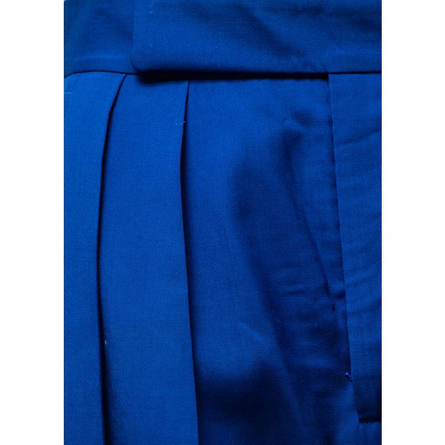 Pantalon en laine vierge bleue