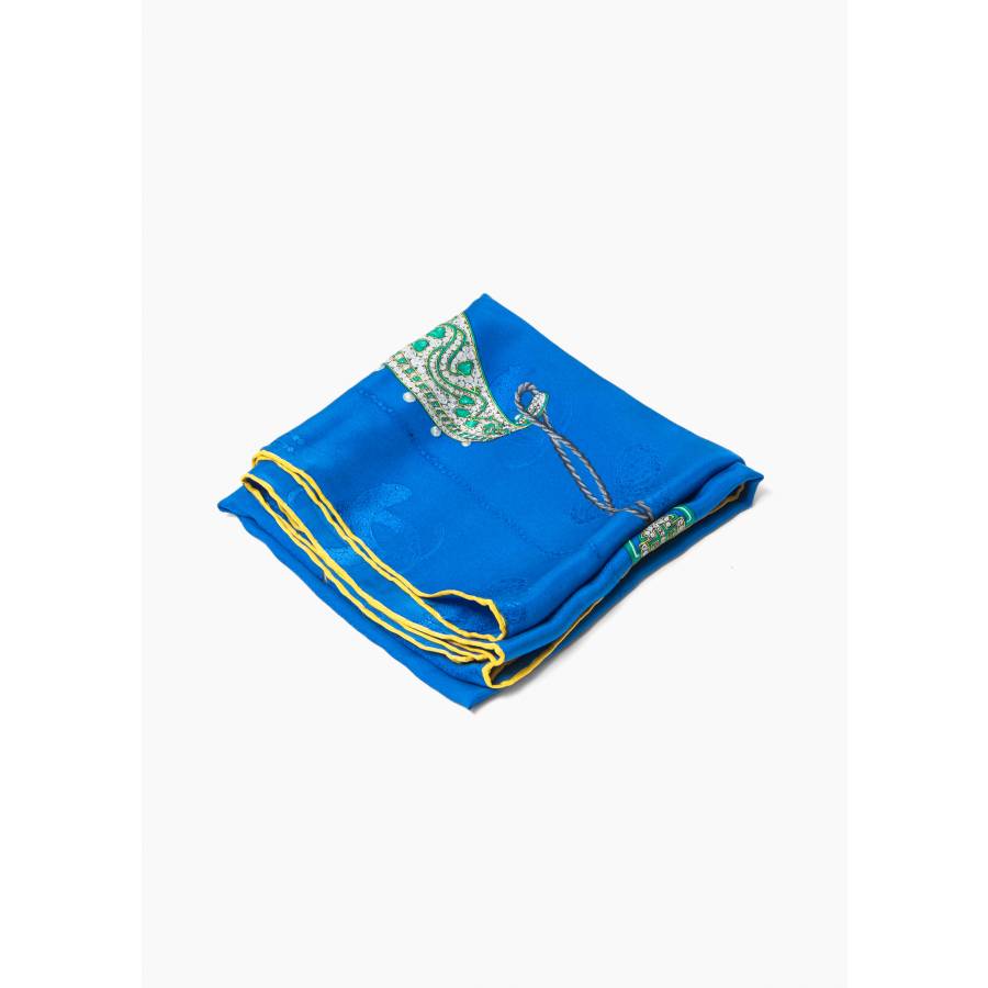 Carré en soie bleue