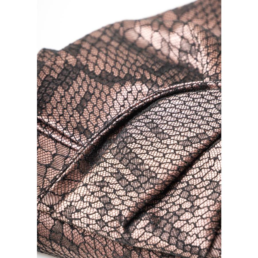Satin and lace clutch bag