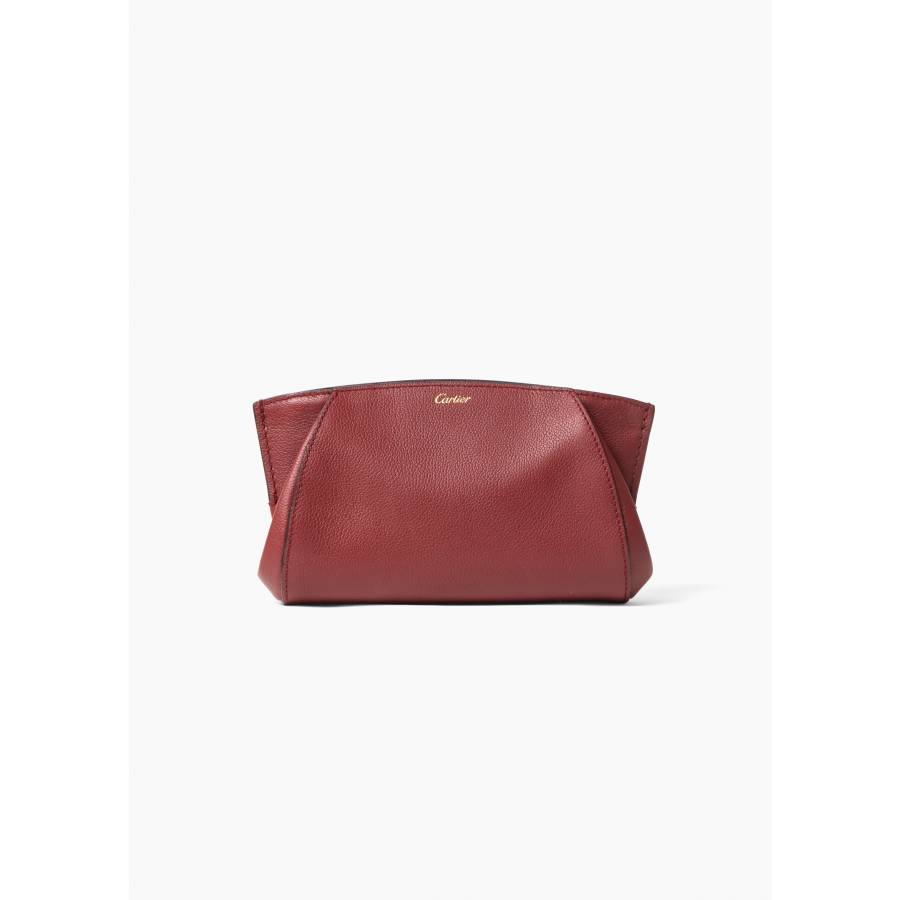 Pochette en cuir bordeaux