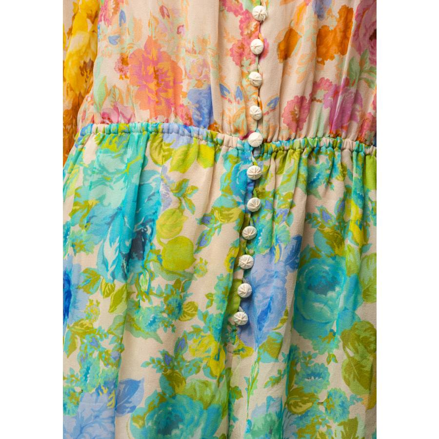 Combinaison en soie multicolore