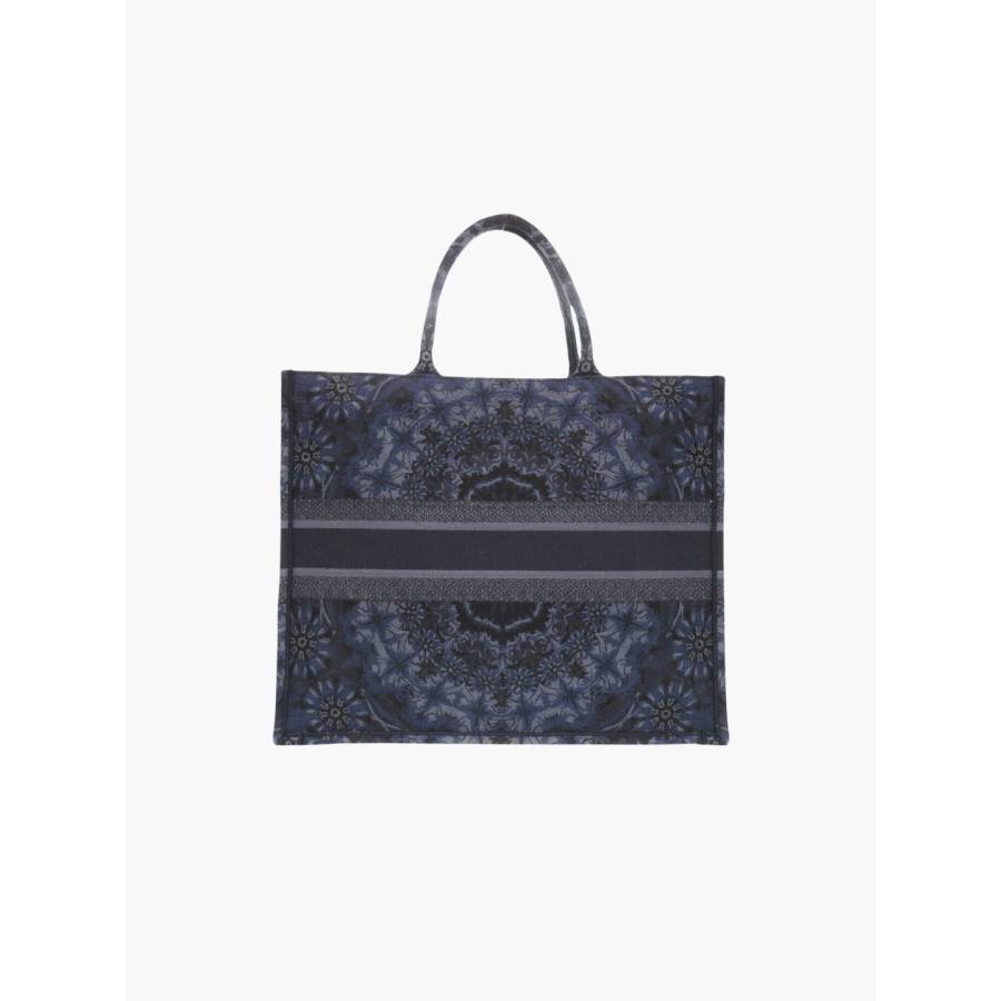 Book Tote aus blau besticktem Canvas