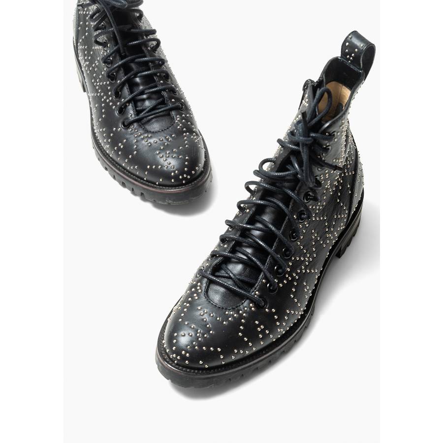 Bottines "étoiles" en cuir noir