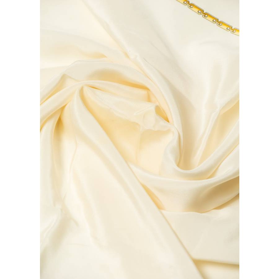 Carré en soie blanc et gris