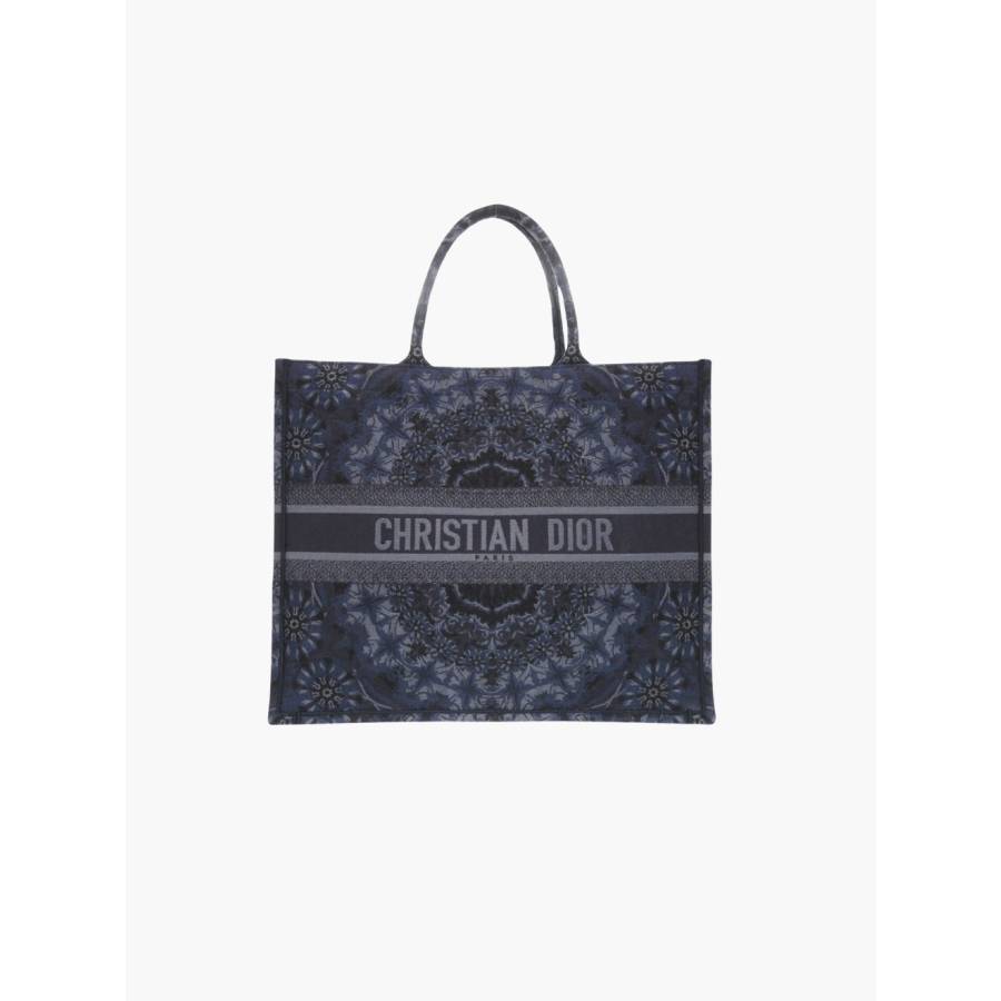 Book Tote aus blau besticktem Canvas