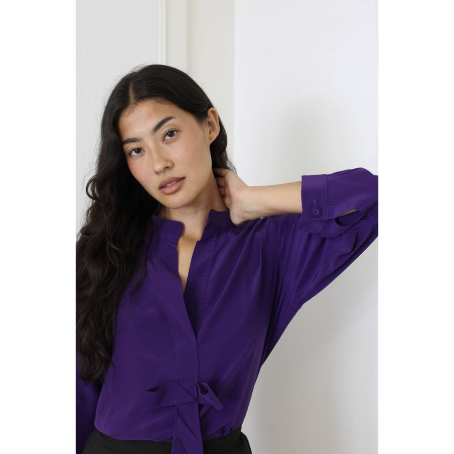Purple silk blouse