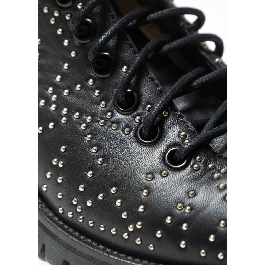 Bottines "étoiles" en cuir noir