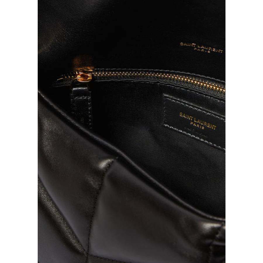 Sac Loulou Small Puffer en cuir noir