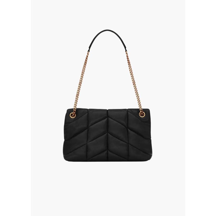 Sac Loulou Small Puffer en cuir noir