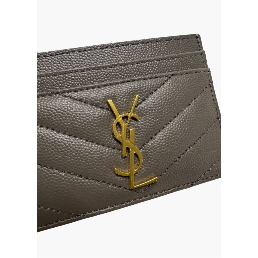 Porte-cartes Cassandre en cuir grain de poudre gris