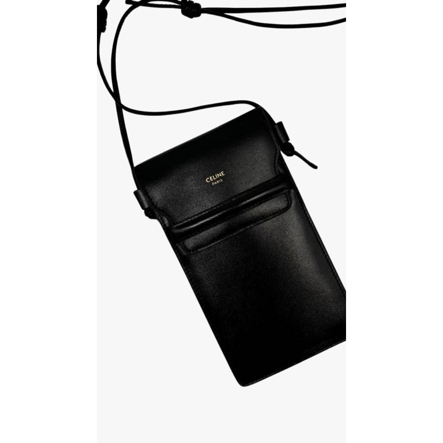 Leather phone pouch with flap