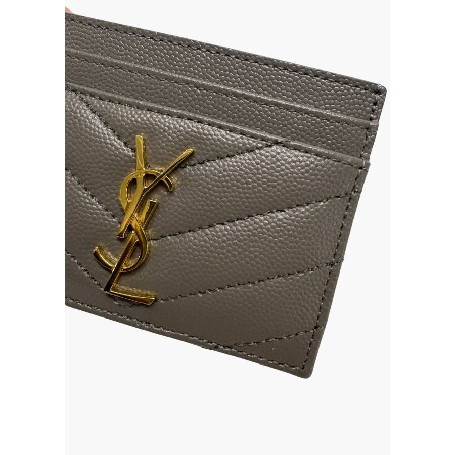 Porte-cartes Cassandre en cuir grain de poudre gris