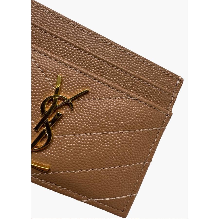 Porte-cartes Cassandre en cuir grain de poudre rose