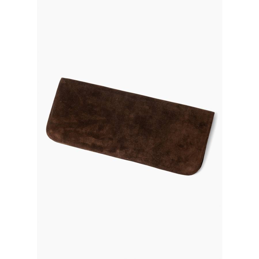 Canvas and suede clutch bag
