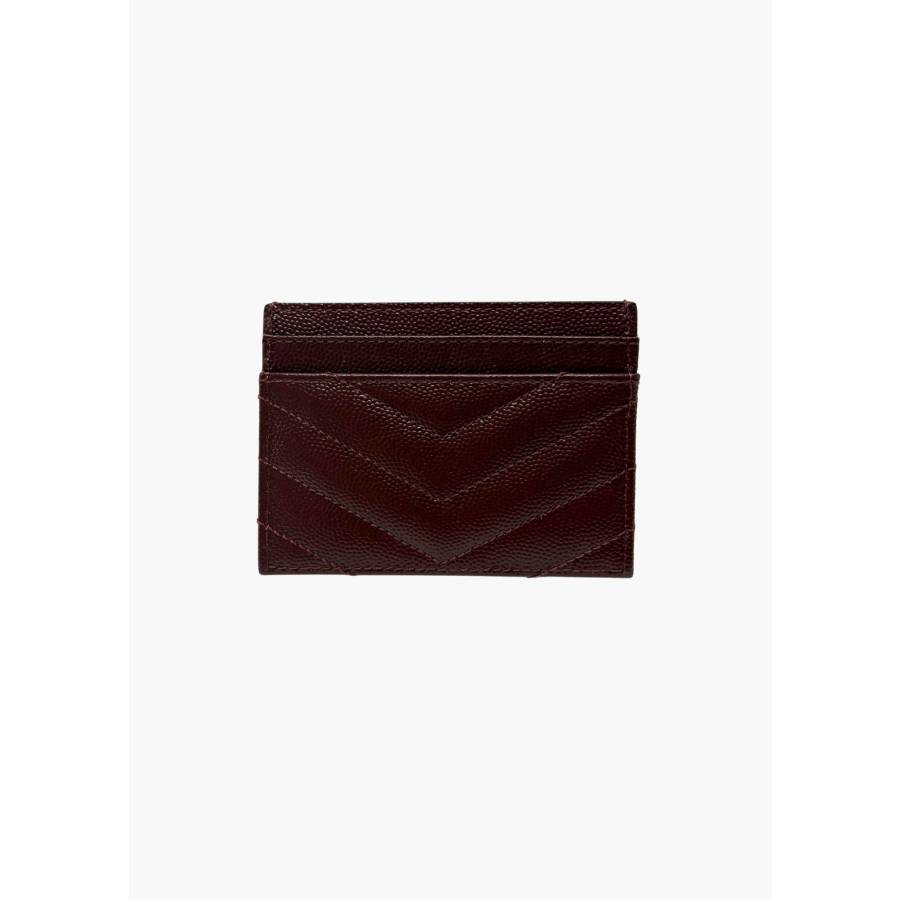Porte-cartes Cassandre en cuir grain de poudre bordeaux