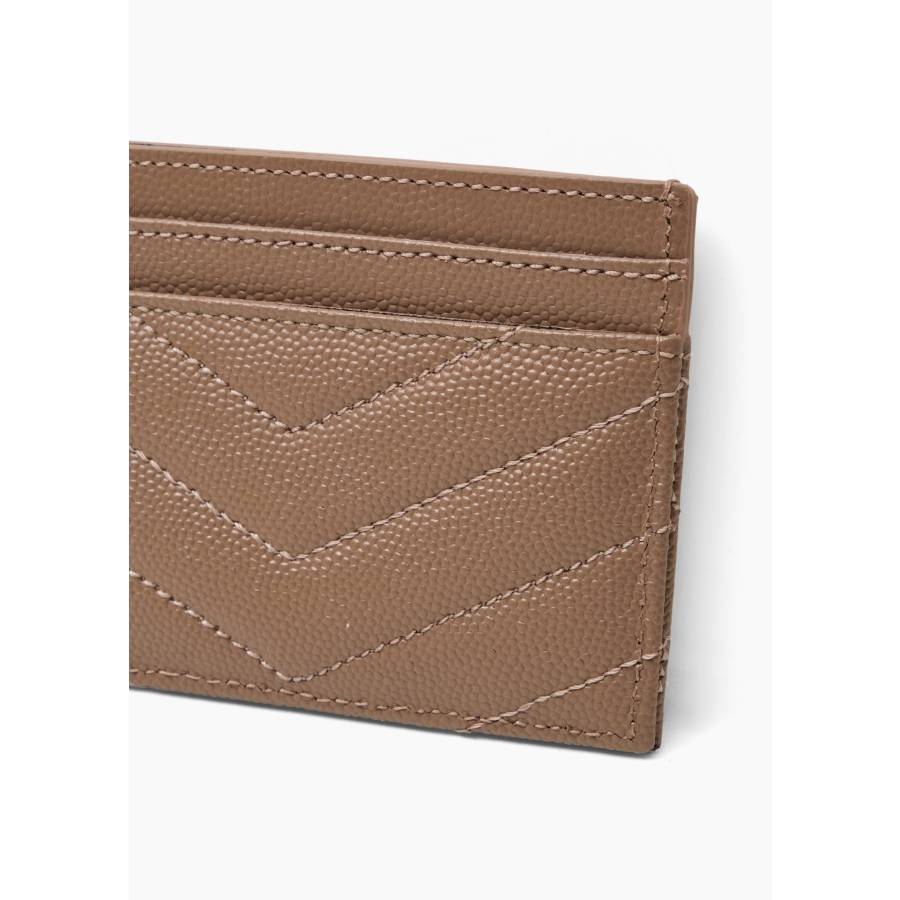 Porte-cartes Cassandre en cuir grain de poudre beige