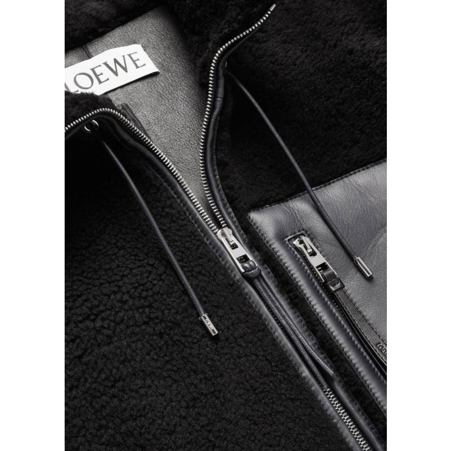 Veste en cuir et peau de mouton retourné