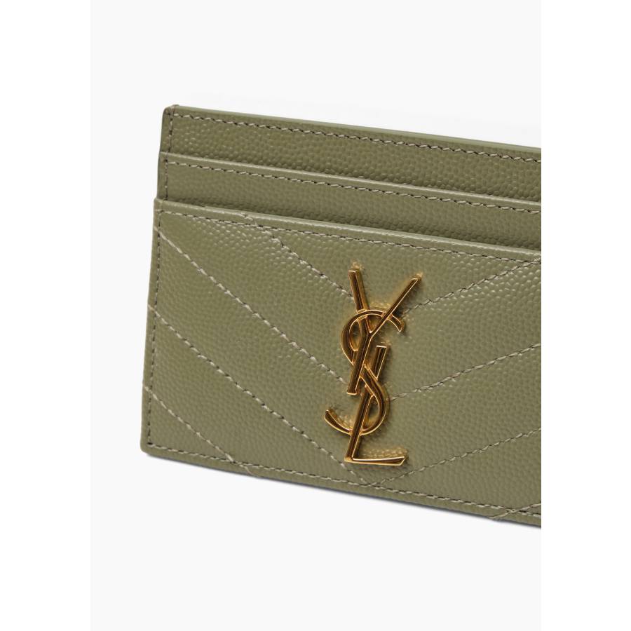 Porte-cartes Cassandre en cuir grain de poudre kaki