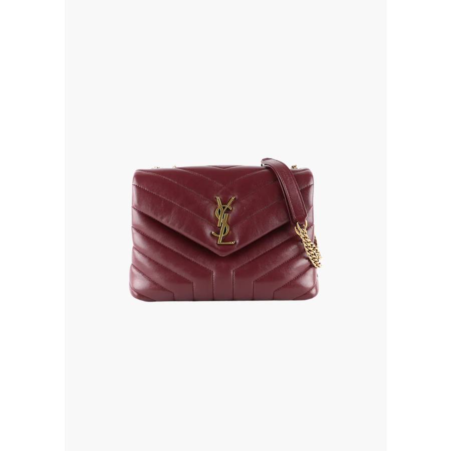 Sac Loulou Small en cuir bordeaux