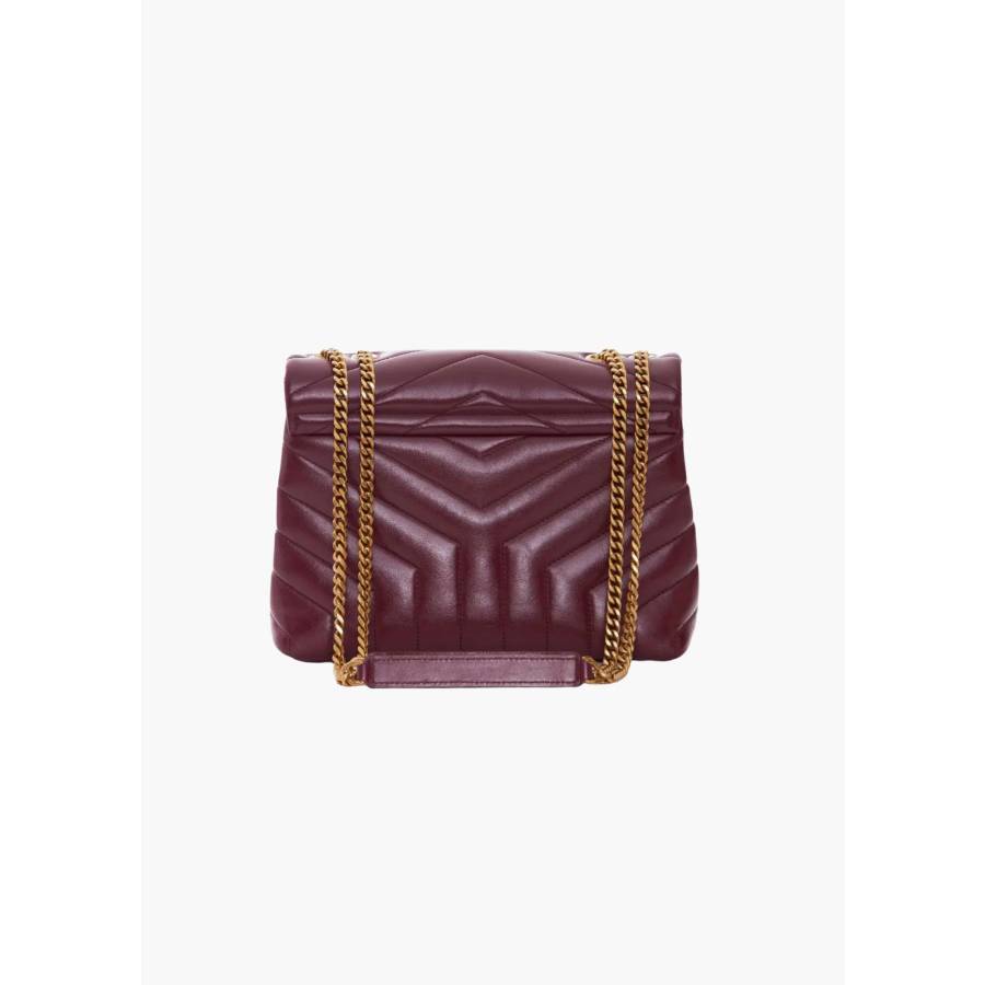 Sac Loulou Small en cuir bordeaux
