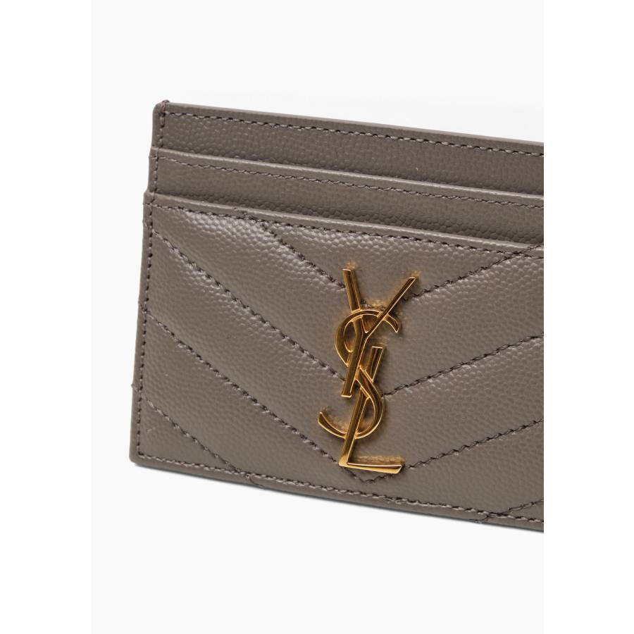 Porte-cartes Cassandre en cuir grain de poudre gris