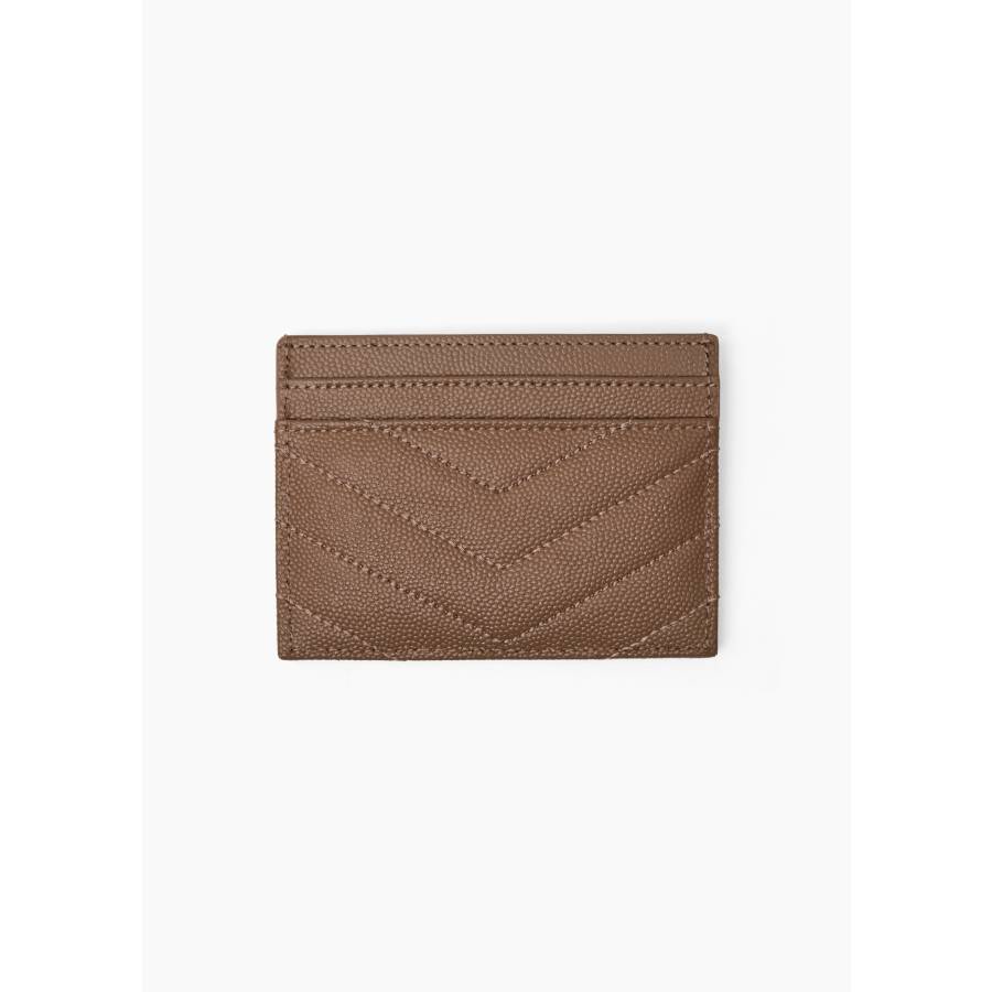 Porte-cartes Cassandre en cuir grain de poudre beige