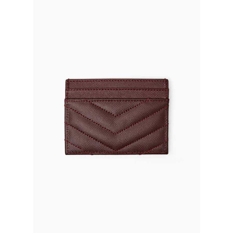 Porte-cartes Cassandre en cuir grain de poudre bordeaux
