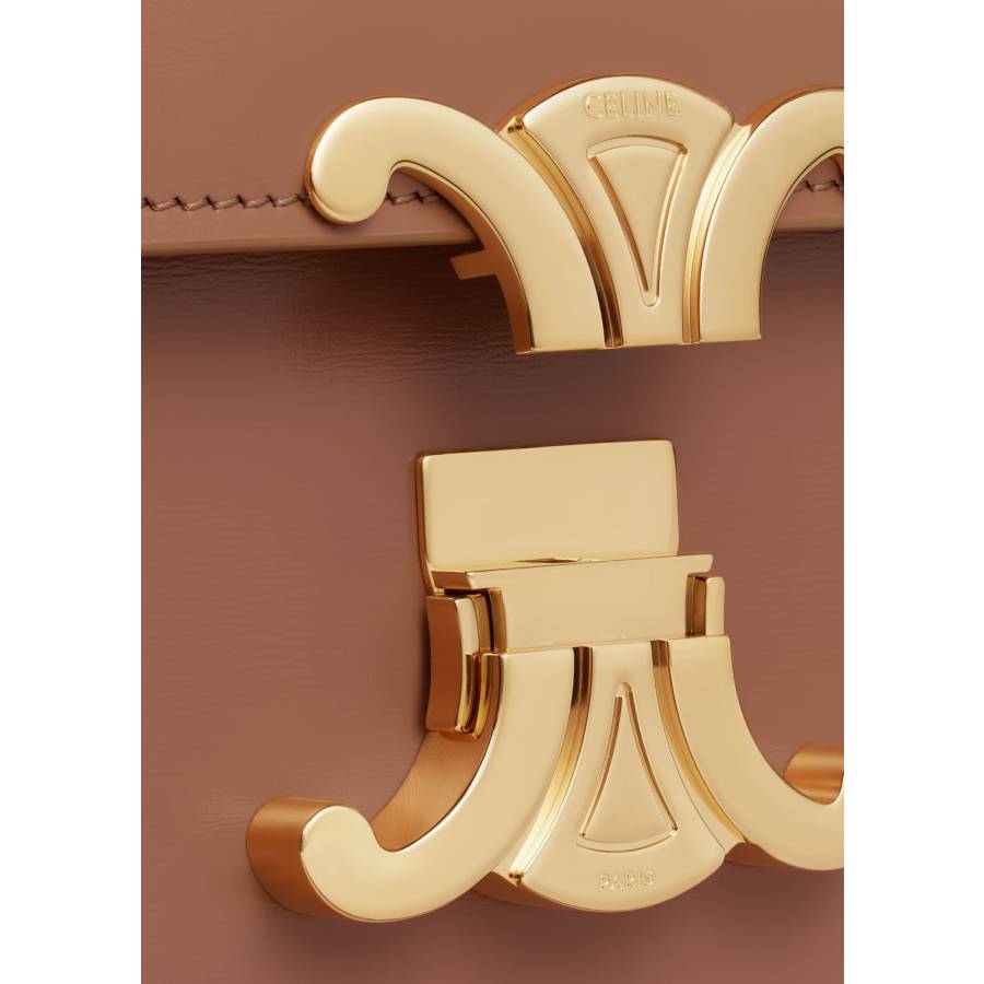 Sac classique triomphe en veau brillant bronze