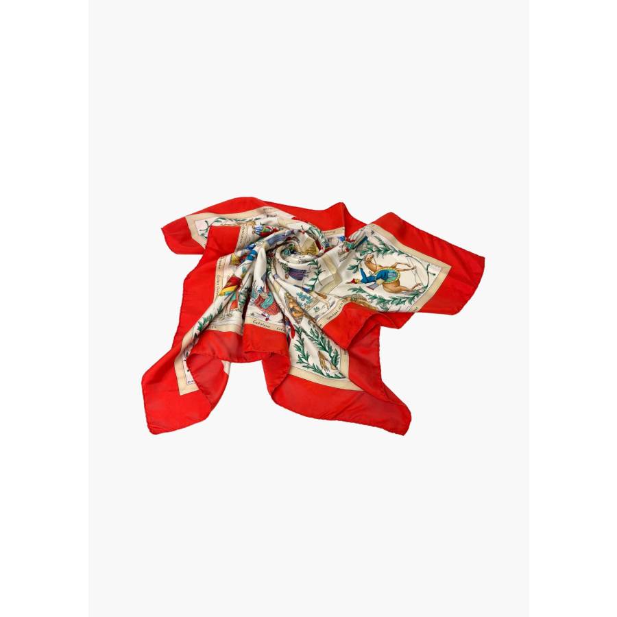 90 cm Seidenschal in Weiß "Costumes Civils“