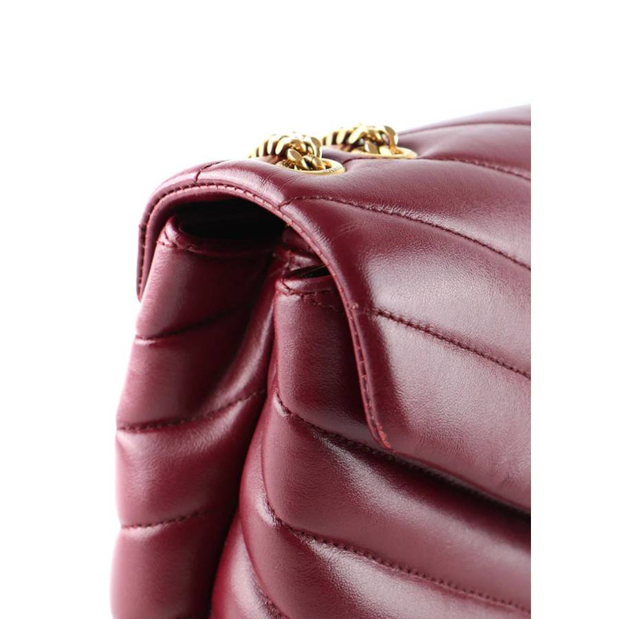 Sac Loulou Small en cuir bordeaux