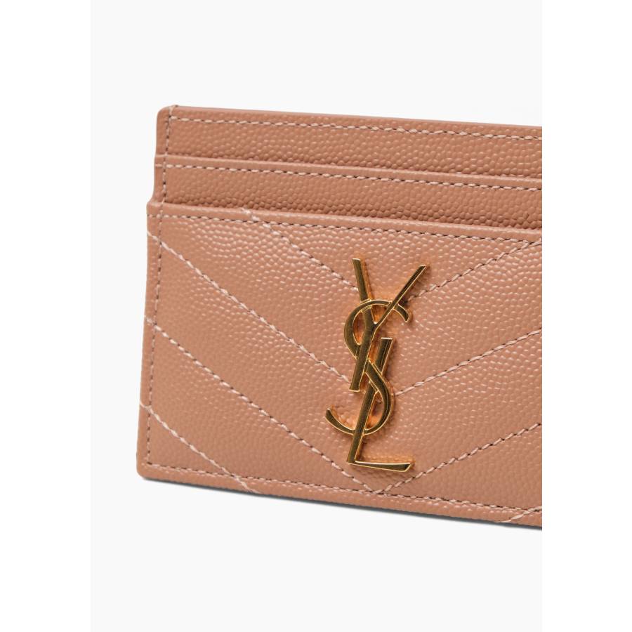Porte-cartes Cassandre en cuir grain de poudre rose
