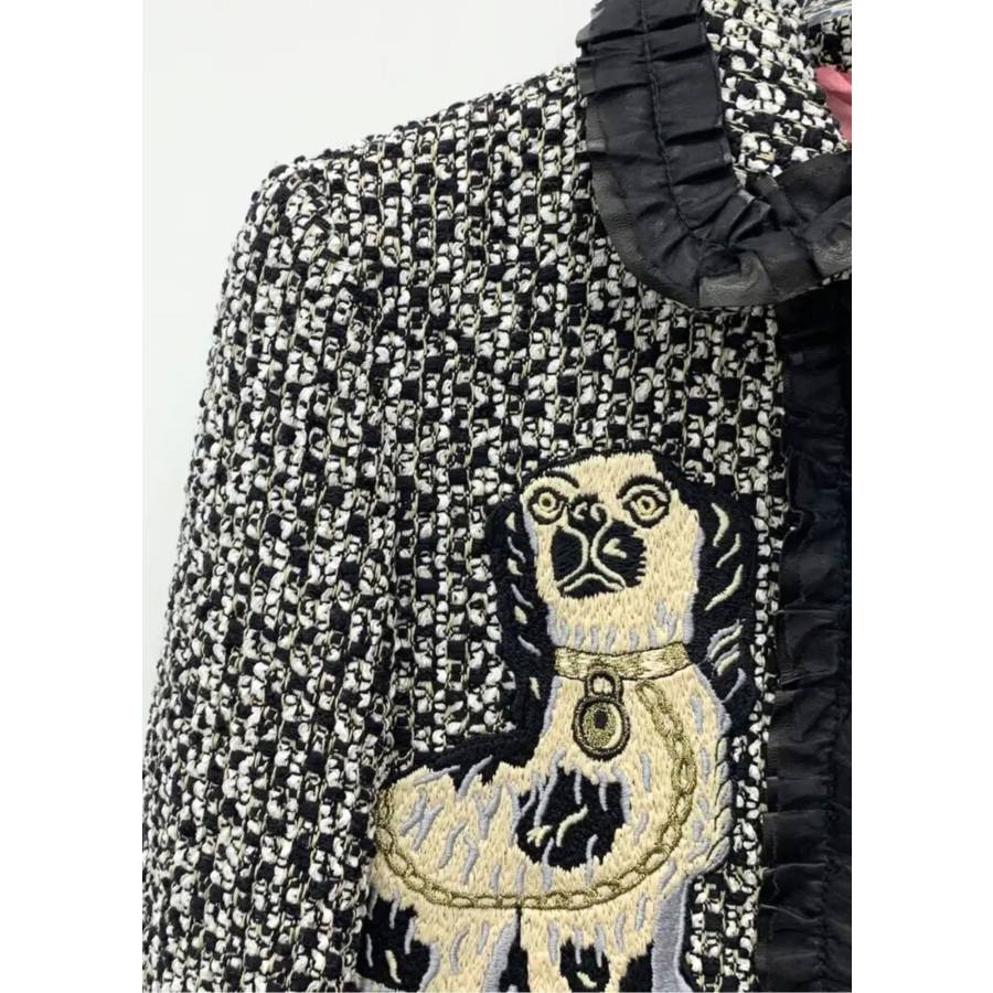 Tweed-Jacke mit Stickereien von Spaniel-Hunden